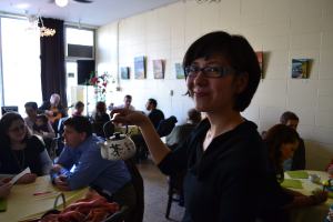 Kathryn Lennon shows off the teahouse