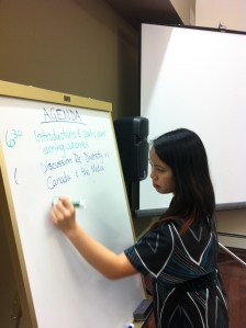 Vivian Giang writes on a whiteboard