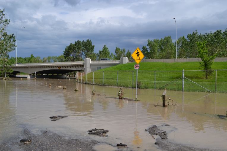 The land where my grandparents used to live in their motorhome, underwater in June.