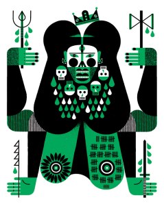 One of Raymond Biesinger's outlandish illustrations in She of the Mountains